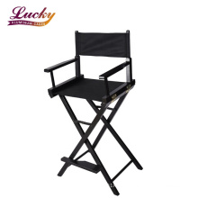 Aluminum Frame Makeup Artist Chair Black Color Outdoor Furniture Lightweight Portable Folding Director Camping Makeup Chair
